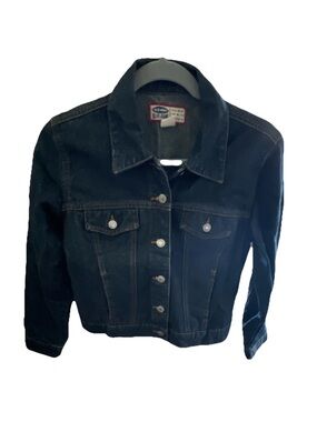 Old Navy Black Denim Jacket with Button Front